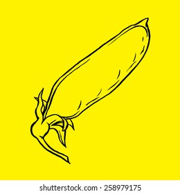 Hand drawn sketch peas vegetable - eco food vector ink illustration
