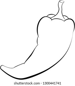 Hand drawn sketch of pepper, paprika, capsicum, red pepper, cayenne, chili, . Black outline vector illustration for web, apps, template, .