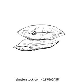 Hand drawn sketch Pillow Outline - Illustration.