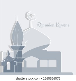 Hand drawn Sketch of Ramadan Kareem islamic design mosque dome