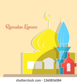 Hand drawn Sketch of Ramadan Kareem islamic design mosque dome