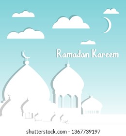 Hand drawn Sketch of Ramadan Kareem islamic design mosque dome