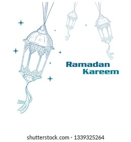 Hand drawn Sketch of Ramadan Lantern. Vector Illustration