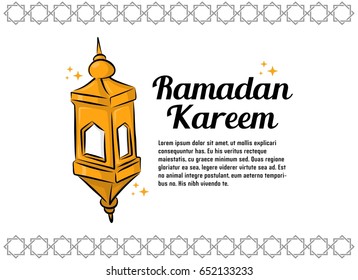 Hand drawn Sketch of Ramadan Lantern Vector Illustration