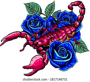 Hand drawn sketch of scorpion. Tattoo animal. Vector illustration