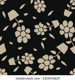 Hand drawn sketch. Seamless Pattern background vector. Black and white effect.