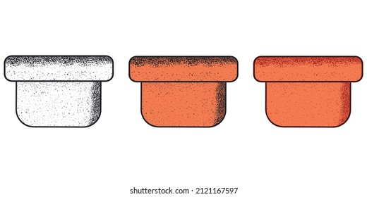 Hand drawn sketch set of pottery and flower pots.