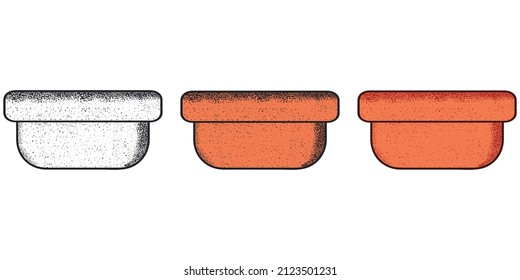 Hand drawn sketch set of pottery and flower pots.