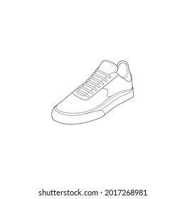 Hand drawn sketch of  shoes, sneakers for summer. Vector stock illustration. Sport wear outline style vector