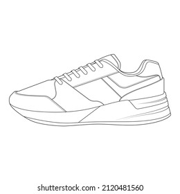 Hand Drawn Sketch Shoes Sneakers Summer Stock Vector (Royalty Free ...