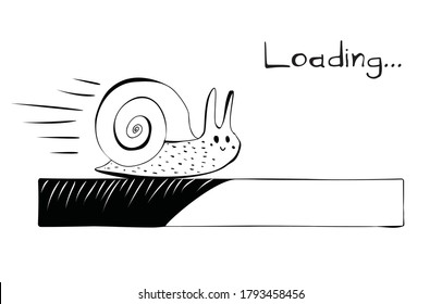 Handgezeichnete Schnappschnecke oder Schluckschnecke mit Laderaum. Download-Video-Illustration zum Herunterladen von Internet-Doodle-Konzept