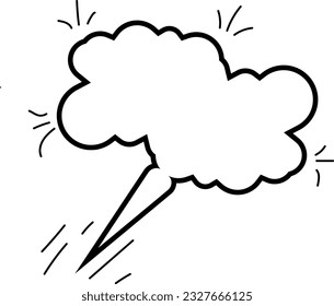 hand drawn sketch Speach bubbles. Vector illustration