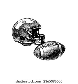 Hand drawn sketch sport american football vector illustration