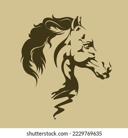 Hand Drawn Sketch of Stallion. Vector Illustration in Retro Ink Style.