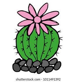 Hand drawn sketch style  cactus. Vector illustration.