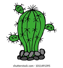 Hand drawn sketch style  cactus. Vector illustration.