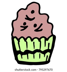 Hand drawn sketch style Cake graphic. Vector illustration.
