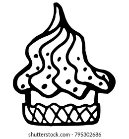 Hand drawn sketch style Cake graphic. Vector illustration.