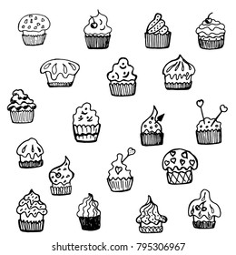 Hand drawn sketch style Cake graphic. Vector illustration.