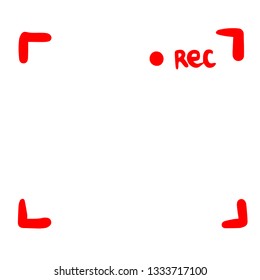 Hand drawn sketch style camera rec interface viewfinder
