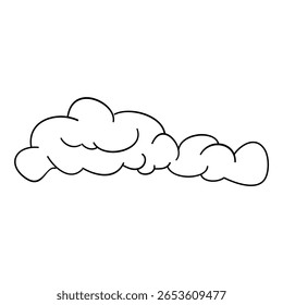 Hand drawn sketch style cloud Simple outline scribble draw