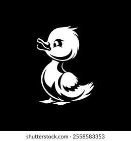 Hand drawn sketch style duckling. Cute baby duck. Poultry. Best for Easter themed designs. Retro style. Vector illustration on white.