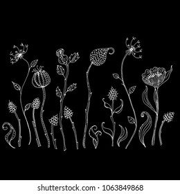 Hand drawn sketch style Flowers.Vector illustration  