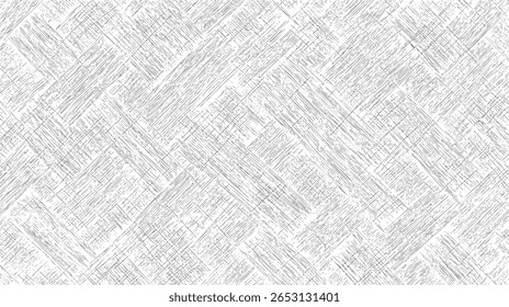 Hand drawn sketch style geometric tile pattern background. Seamless abstract pencil hatch lines texture for minimalist artistic surface.
