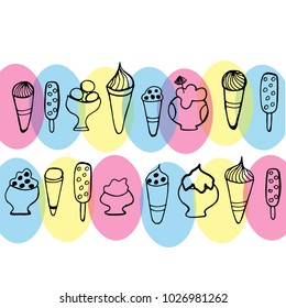 Hand drawn sketch style ice-cream.Vector illustration