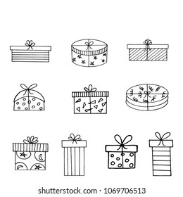 Hand drawn sketch style Packing boxes.Vector illustration 