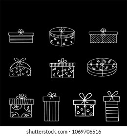 Hand drawn sketch style Packing boxes.Vector illustration 