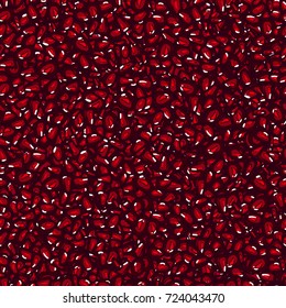 Hand drawn sketch style pomegranates seeds seamless. Color illustration. Completely filled background.