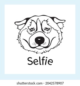 Hand drawn sketch style portrait of Husky isolated on white background. Vector illustration.