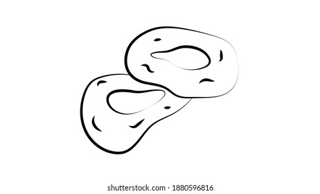 Hand drawn sketch style roasted onion rings set. Street fast food vector illustrations collection