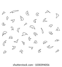Hand drawn sketch style shape Abstraction.Vector illustration