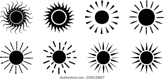 Hand Drawn Sketch of a Sun Shape Icons