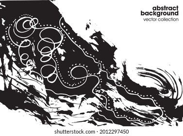 Hand drawn sketch textures elements. Vector illustration of abstract brush srokes.