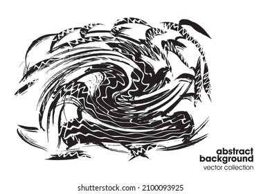 Elementos de texturas dibujadas a mano. Ilustración vectorial de brocas abstractas.