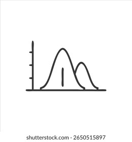 Hand drawn sketch of two overlapping normal distribution curves on a graph