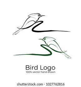 Hand drawn sketch. Vector illustration background. logo of bird. vector image. isolated on a white background. Wild Animals. Vector illustration. Icon.     
