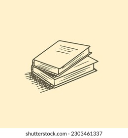 Hand drawn, sketch vector illustration of two books.
