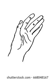 Hand. Hand drawn sketch. Vector illustration