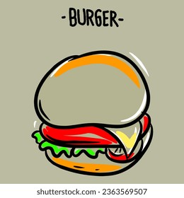 hand drawn sketch vector logo burger