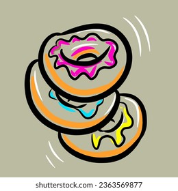 hand drawn sketch vector logo donut