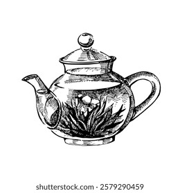 Hand drawn sketch vector tea illustration