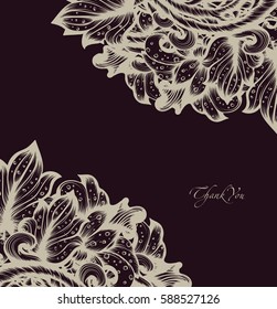 Hand Drawn Sketch Vintage Floral Vector Design With Flowers And Leaves