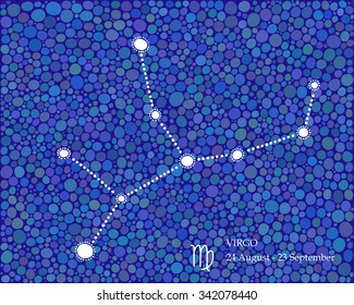 Hand drawn sketch Zodiac sign illustration. Virgo constellation