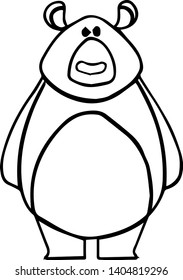 Hand drawn sketched bear vector in outline style
