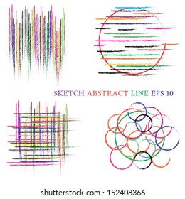 Hand drawn sketched   line background vector