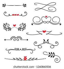 Hand drawn sketched line border wedding art vector illustration